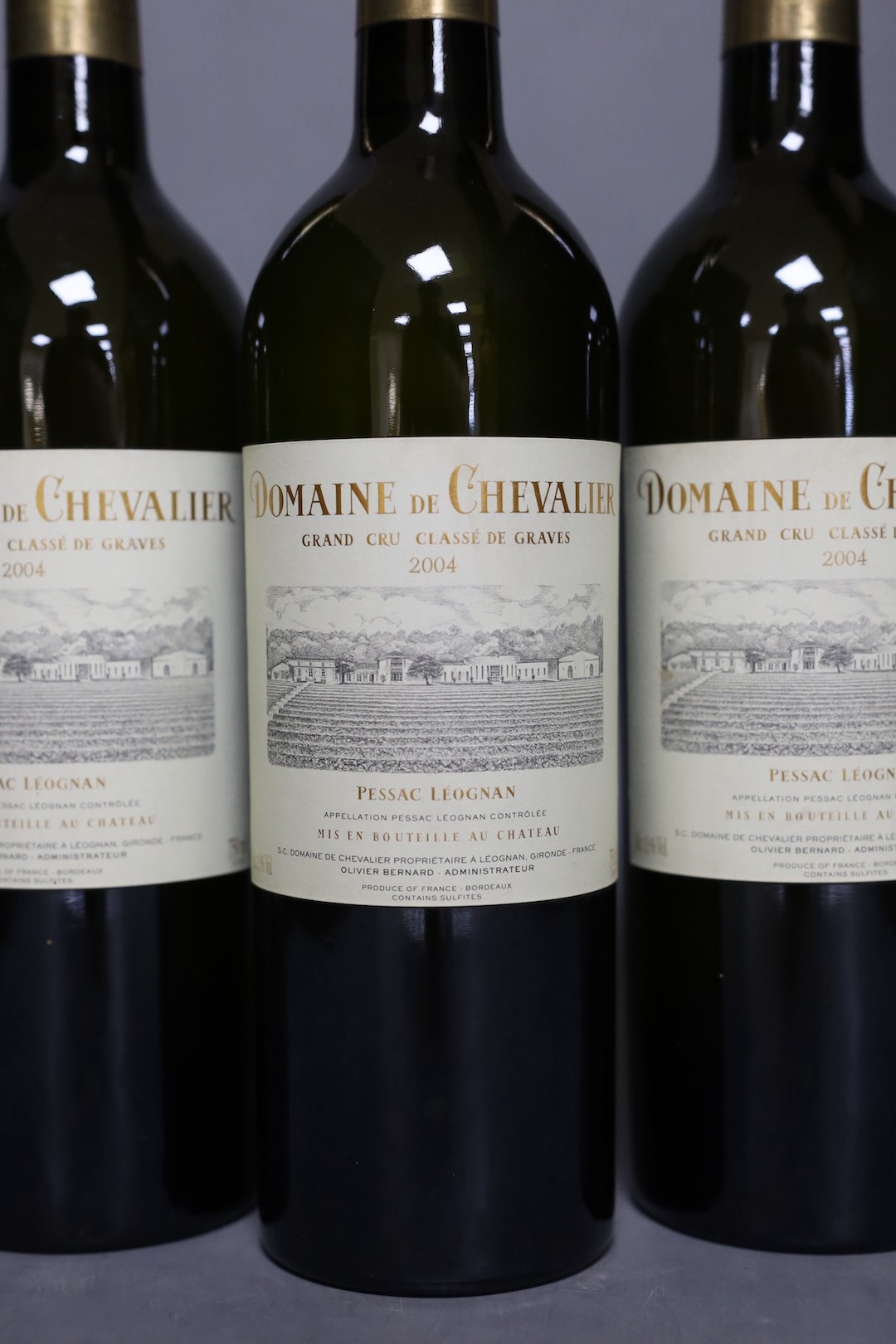 Three bottles Domaine de Chevalier Blanc - Leognan, 2004, 75cl